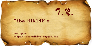 Tiba Miklós névjegykártya